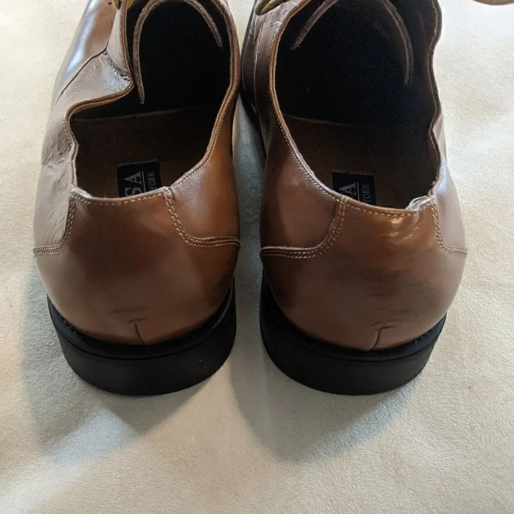 Versa cognac brown leather dress shoes Oxford 9.5